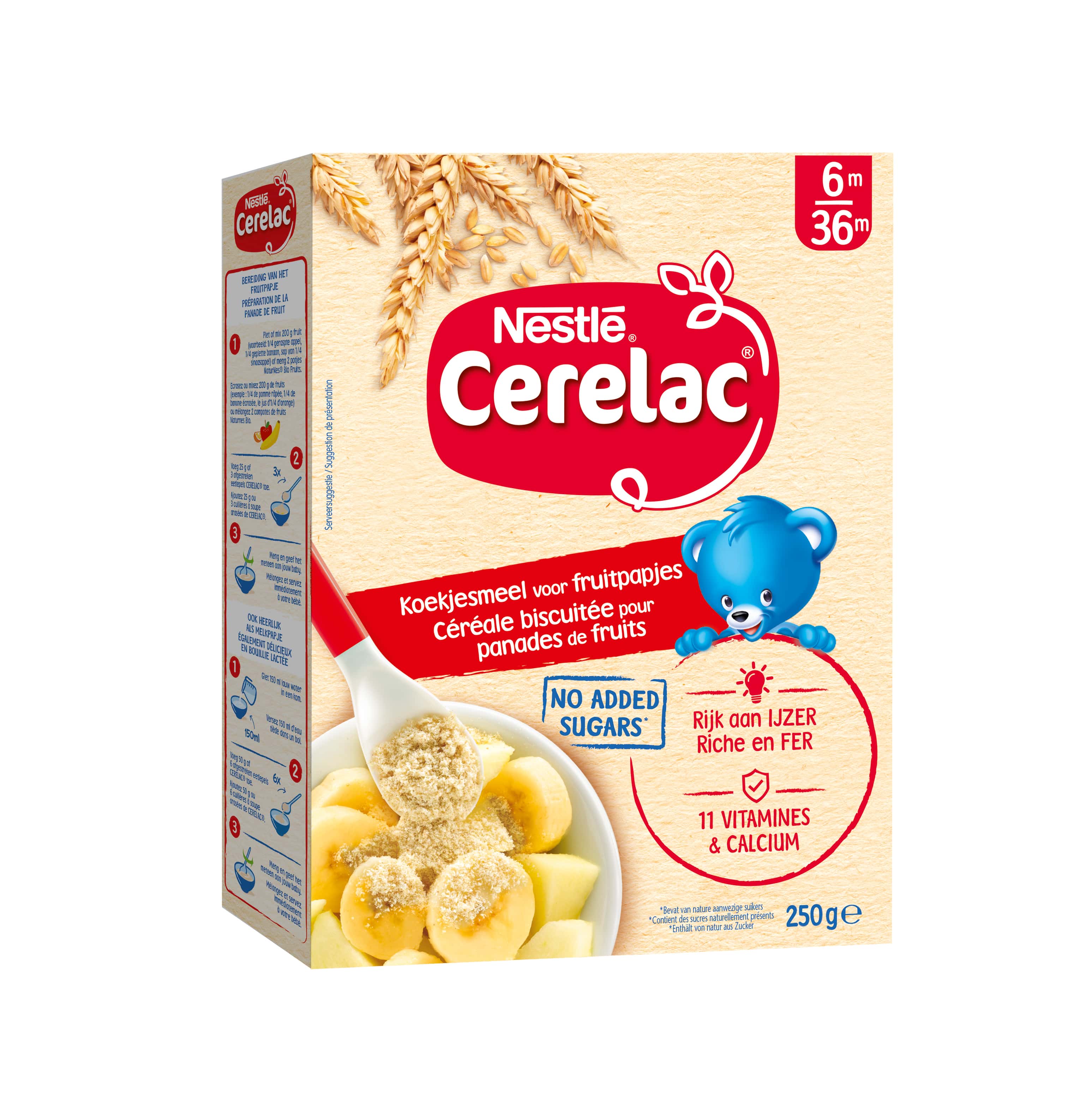 Nestlé Céréales bébés CERELAC miel et blé avec lait, paquet de 6